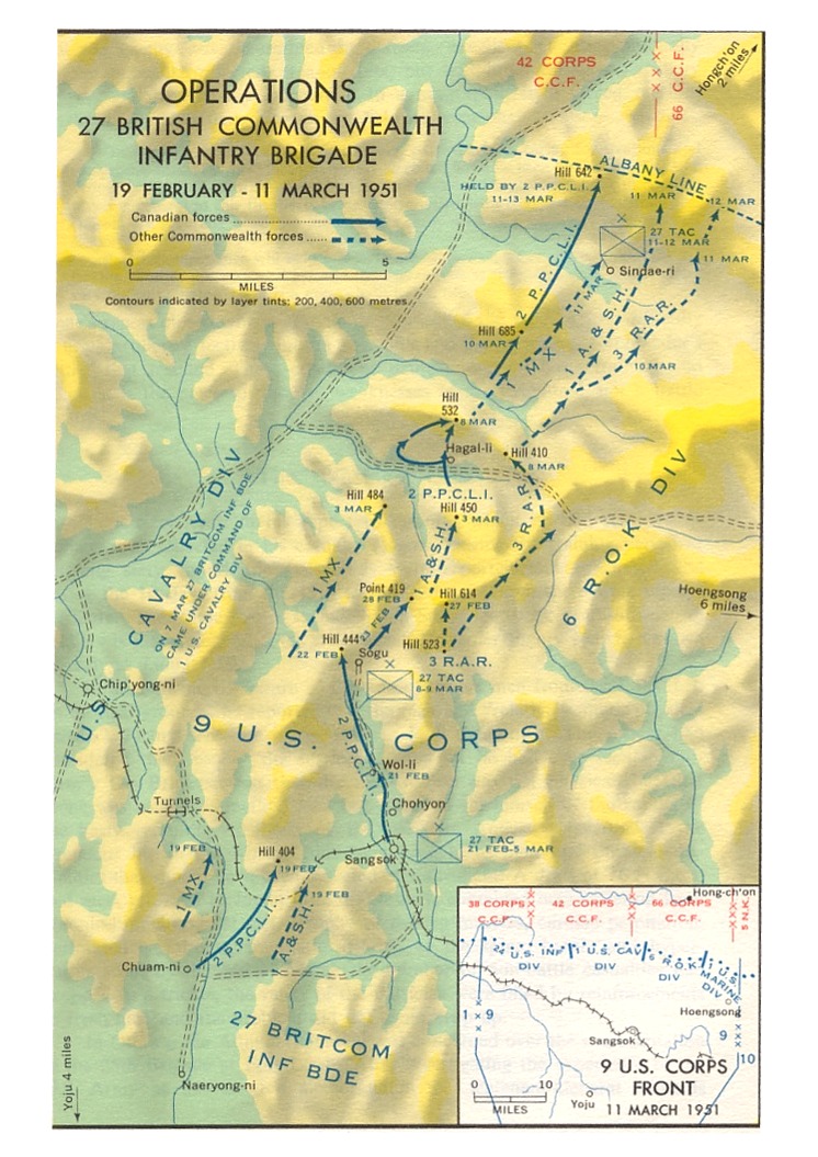 Operations, 27 British Commonwealth Infantry Brigade, 19 February  - 11 March 1951