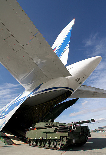 Sept. 29: A Leopard C2 tank is loaded into a Antonov 124 aircraft at the Edmonton International Airport. 
