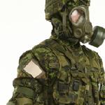 Canadian soldier in NBC suit