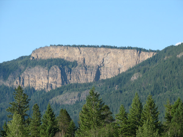 These are the cliffs above the town of Enderby BC.