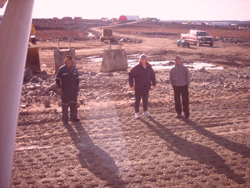 Waving goodbye to the camp cook and the last of the crew as we take off in the otter.