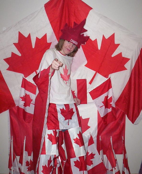 Here's a update! I don't even know how many flags in total are in this pic. Not to mention a few behind me that are slightly hidden, or those cut off by the camera. Hahahaha. Woot! Long Live Canada!