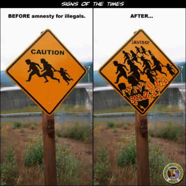 New raod signs along the Mexican border