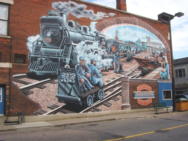 Pembroke, Ontario grew as a result of  logging and the railway. I think the last steam train blew its sparks onto the track in about 1958. (Brush fires along the tracks used to mean wicked blueberries the following year, but of course I'm way too young to remember that.)