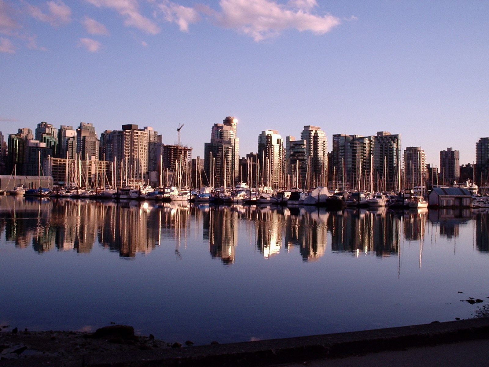 A View Of Vancouver At Sunset From Stanley Park On March 23, 2005