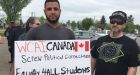 Anti-immigrant protesters accused of 'fear-mongering' at Red Deer school following fight