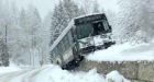 B.C. Transit bus left hanging after snowy accident