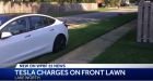 Jerk-face Tesla owner parks on strangers lawn, steals power for 12 hours