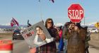 Carbon tax protest west of Calgary forces temporary traffic redirection on Highway 1