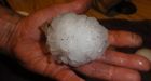 Large hail stones pelt central Saskatchewan