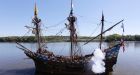 Replica of Henry Hudson's Half Moon ship heading to Holland