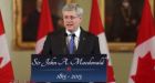 Prime Minister Stephen Harper under tight security at Sir John A. Macdonald birthday event