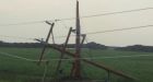 Stranded man cuts power poles to draw attention