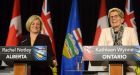 Kathleen Wynne, Rachel Notley wage Grey Cup bet with jersey, refugee donation