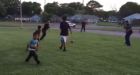 Birmingham officers join kids in soccer match after receiving ca