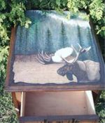 Moose Painted End Table