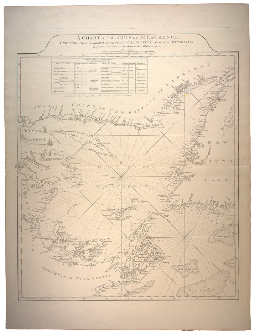 A Chart of the Gulf of St. Laurence 1775