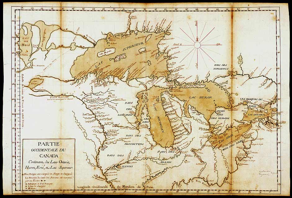 The Great Lakes by Nicolas Bellin, 1752

