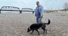 Residents stroll riverbed in Prince George amid drought