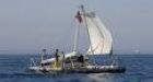 Raft made of bottles and other junk crosses Pacific in three months