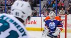 SCRIVENS STOPS 59 AS OILERS SHUT OUT SHARKS