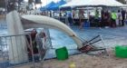 Three children hurt as waterspout uproots bouncy castle in Florida