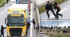 Hundreds of migrants closed Calais in a violent rampage